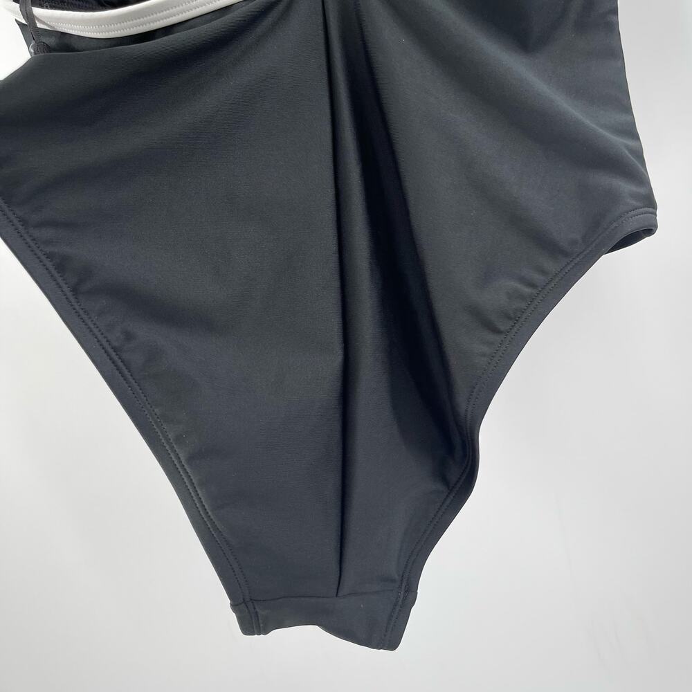 DKNY Swimsuit Size Small Black White T-Strap Back Sporty Swim One Piece NWT - Picture 15 of 16